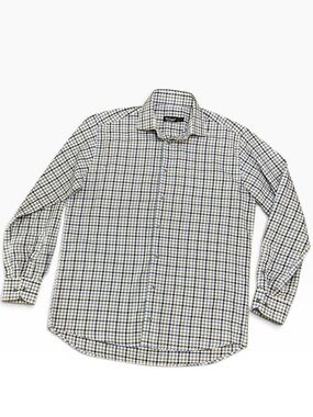 St Croix Men’s Blue Gingham Check Dress Shirt Sz Medium Italy Size Medium EUC